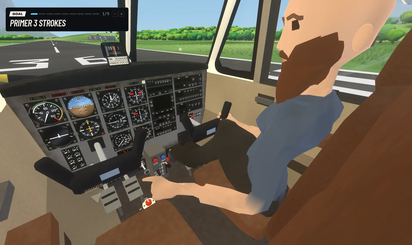 The copilot in the right seat