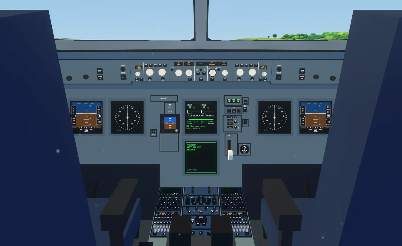 The airliner cockpit